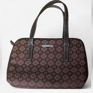 Nine West Burgundy Geometric Satchel